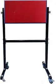 Table Tennis Rebound Board Rebounder with 8 Red Rubbers, Improved 2nd Generation Pingpong Return Board Self Training Equipment, Strong Steel Frame & Wheels | Easy to Install