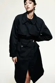 Double Breasted Twill Trench Coat