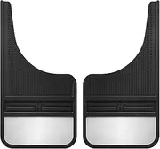 Husky Liners Universal Muddog Mud Flaps | Rubber Front Mud Flaps - 12" w/Weight - Black | 55001