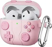 with 3D Decompression Button for Airpods 4 Case, Silicone Funny Airpod 4th Generation Case for Men, Classic Game Airpods 4 Case 2024 - Pink