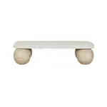 [James Lane] Bon Marble & Oak Coffee Table White