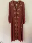 Ishka Maxi Dress Size S Embroidered NWT