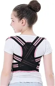 Corrector Back Invisible Chest Scoliosis Brace Spine Belt Shoulder Correction Easy to Use,Pink-Large,Pink-Large