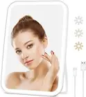 Makeup Mirror with Lights,8.6"x6.1" Rechargeable Travel Vanity Mirror with Stand
