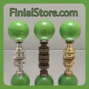 Green Marbled Glass 1" Ball Lamp Finials Nickel/Polished/Antique Bases