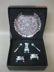 Vintage Grenadier Condiment Set / Cruet ~ Salt, Pepper, Mustard, Tray & 2 Spoons