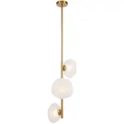 ZECCA 3 Lights Vertical Pendant Antique Gold / Frost - ZECCA PE3V-AGFR
