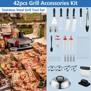 BBQ Tool Set Stainless Steel Utensil Grill Cook Clean Kit For Camp Chef Griddle