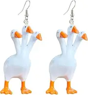 [COLORFUL BLING] Funny Cute Goose Drop Earrings Novelty Quirky Lovely Animals Dangle Earrings Farm Pet Jewelry for Women