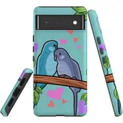 For Google Pixel 6 Case, Shielding Back Cover,Birds In Love