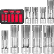 RANSOTO 3/8" 1/2" Diesel Injector Fuel Line Socket Set Difficult Access Flare Nut Wrench Spanner 10-22mm for Wired Temperature Sensors, Thermo Switches, ABS Tube, Master Cylinder, Coolant, etc