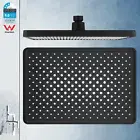 ACA Black 11'' Rectangle Plastic Shower Head Enlarge Only For Gooseneck Arm Rail