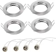 DOITOOL Set of 8 Gu10 Light Holders Ceiling Spotlight Trim Bracket Zinc Alloy Flush Mount Ceiling