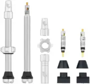 Tubeless Valve Stem Kit - Wolf Tooth Tubeless Valve Stem Kit - 60 mm, Silver -