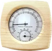 freneci Wooden Sauna Thermometer Sauna Hygrothermograph High Temperature Resistant