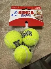 KONG AirDog Squeakair Tennis Balls 3 ct Small 2" Chew Fetch Dog Toy