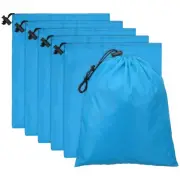 6pcs Drawstring Bag with Toggle 6 x 8 Inch Stuff Sack, Sky Blue