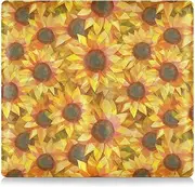 [Amooorous] Sunflowers Geometric Style Pu Leather Auto Registration Insurance & ID Card Holder Essential Car Wallet Case for Cards, Essential Document Driver License, sunflowers geometric style, 1 size