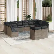 12 Piece Garden Sofa Set Grey Modular Outdoor Furniture Cushions Storage 50269