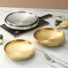 Practical Gold Double Layer Serving Plate Built to Last Through Many Gatherings