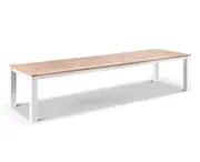 Balmoral 3.55m Teak Top Aluminium Table with 12 Kansas Dining Chairs - Outdoor Aluminium Dining Settings