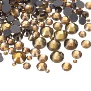 1450 Pcs Hotfix Rhinestones Crystal Glass Gems(SS6-SS30 Set,Dark Yellow)