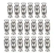 20pcs Double Hole Spring Stop Toggle Stopper String Cord Locks White Nickel