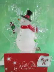 North Pole Trading Co Snowflake Snowman Acrylic Night Light On & Off Switch