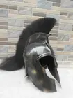 Ancient Spartan Knight Troy Helmet W/ Black Plume Wearable Replica Gift Item