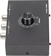 Digital to Converter, 192 KHz 24-Bit Optical or Coaxial to Stereo LR and AUX 3.5mm Headphone Outputs Adapter with Volume Adjust Knob