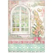 6 Pack Stamperia Rice Paper Sheet A4-Orchids And Cats Window DFSA4850