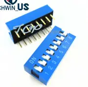 10PCS Slide Type Switch Module 2.54mm 8-Bit 8 Position Way DIP Blue Pitch L3US