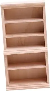 ifundom 1:12 Dollhouse Mini Bookshelf Model Miniature Storage for Tiny House Decor Wooden
