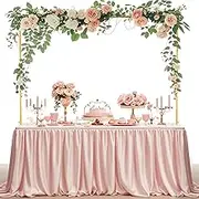 Table Rod Stand with Clamps Adjustable 40-120 cm Tall 80cm-260 cm Length,Gold Metal Balloon Arch Stand,Perfect for Wedding Decor,Arch Backdrop, Parties,Wedding Arch, and Celebrations