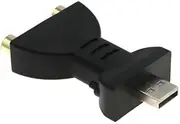 MagiDeal 2xPortable USB Male to 2 RCA Female Video Power Adapter Converter HDTV 1 Piece, Black, 2 Pcs