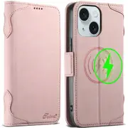 For Iphone 15 Multifunctional Horizontal Flip Magsafe Leather Phone Case