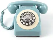 Wedding Audio GuestBook Telephone, Classic Retro Craftsmanship Guestbook for Confessional Wedding Birthday Party (Blue)