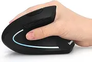 Ergonomic Mouse, Vertical Wireless Mouse - Rechargeable 2.4GHz Optical Vertical Mice : 3 Adjustable DPI 800/1200/1600 Levels 6 Buttons, for Laptop, PC, Computer, Desktop, Notebook etc, Black