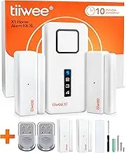 tiiwee Alarm system for door and window, security system with siren, 4 door and window sensors and 2 remote controls, burglary protection for home, apartment, garage