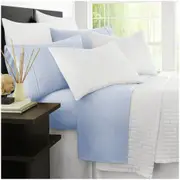 Ramesses 2000 Thread Count Bamboo Single Sheet Set Steel Blue