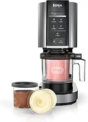 [NINJA] CREAMi Ice Cream Maker, Frozen Dessert Machine, Makes Icecream, Gelato, Sorbet, Milkshake, Smoothie Bowls, Frozen Yoghurt & More, Includes 3 Tubs, NC300ANZ, Cloud Silver