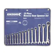 Kincrome 15 Piece Reversible Metric Gear Wrench Spanner Set 8-24mm K3015