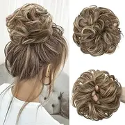 Synthetic Hair Bun Extensions Messy Curly Elastic Hair Scrunchies Hairpieces Synthetic Chignon Donut Updo Hair Pieces for Women (Bulk Buy : 1 PC, Color : 12H24)