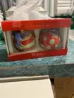 Fitz & Floyd 2005 Kringle Salt and Pepper Shakers Ceramic Ball Ornaments