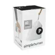 simplehuman BIN LINERS 50L 60-Pieces Code-P Thick Double Seams, Drawstring