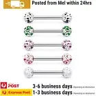 2PCS Tongue Barbell Steel Bar Sparkly Ball Piercing Body Jewellery