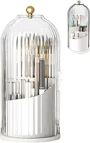 SESLEL Concealed Toothbrush Holder with Lid, Dustproof Bathroom Storage Organizer, Waterproof Toothbrush Caddy for Sink, Decorative Storage Jar