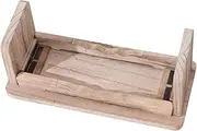 Foldable Meditation Seat Side Handle Wooden Stool for Zen Practice and Prayer
