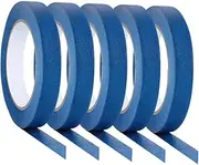 Homoyoyo Masking Tape Low Tack 5 Rolls Painters Tape for Walls Auto Masking Tape 20m Length Blue