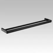 Cavallo Matte Black Square Double Towel Rail 800mm